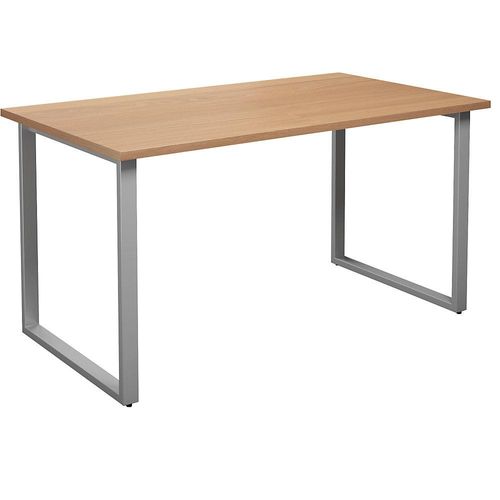 4061753262769 - Mehrzwecktisch DUO-O gerade Platte Tiefe 800 mm Breite 1400 mm Buche   silber kaiserkraft