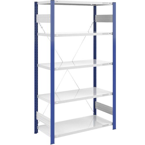 4061753028969 - eurokraft pro Lager-Steckregal Regalständer blau HxB 2000 x 1000 mm Boden lichtgrau Grundregal Tiefe 600 mm