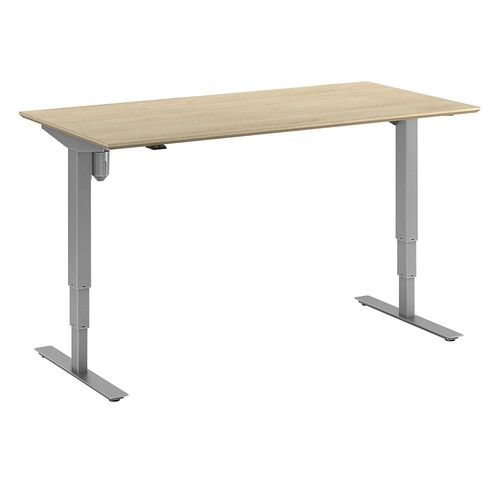4061753261533 - Schreibtisch Atlanta Trend elektrisch höhenverstellbar gerade BxT 1600 x 800 mm Eiche silber kaiserkraft