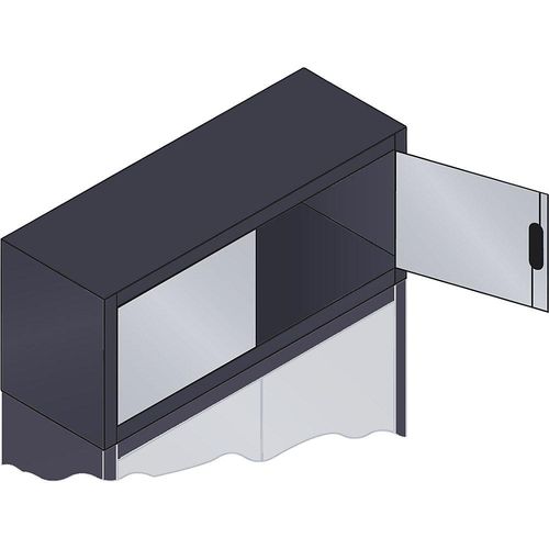 4062084806219 - ACURADO Aufsatzschrank mit Flügeltüren HxBxT 500 x 1200 x 400 mm schwarzgrau   weißaluminium C+P