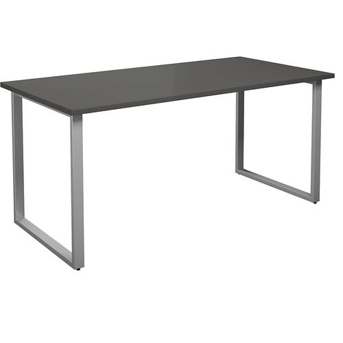 4061753263001 - Mehrzwecktisch DUO-O gerade Platte Tiefe 800 mm Breite 1600 mm dunkelgrau   silber kaiserkraft