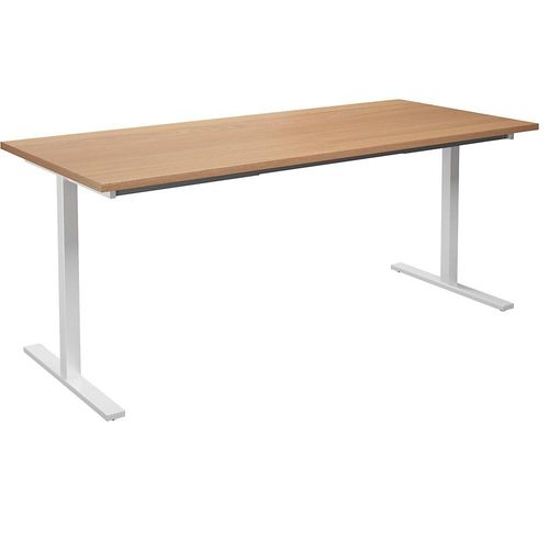4061753263865 - Mehrzwecktisch DUO-T gerade Platte HxT 740 x 800 mm Breite 1800 mm Buche weiß kaiserkraft