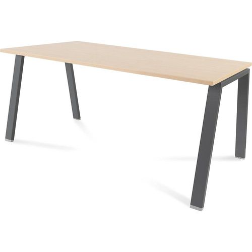 8427951004963 - Schreibtisch BLANCA Höhe 740 mm Gestell A-Form BxT 1600 x 800 mm Buche-Dekor   anthrazit kaiserkraft
