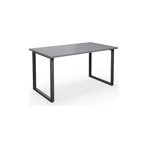 4061753262851 - Mehrzwecktisch DUO-O gerade Platte Tiefe 800 mm Breite 1400 mm lichtgrau   schwarz kaiserkraft