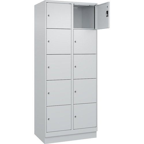 4068192024521 - 5er-Schließfachschrank Evolo PLUS 2 Abteile lichtgrau B 800 mm 10 Fächer mit Bodensockel Zylinderschloss kaiserkraft 4068192024521 - 5er-Schließfachschrank Evolo PLUS 2 Abteile lichtgrau B 800 mm 10 Fächer mit Bodensockel Zylinderschloss kaiserkraft