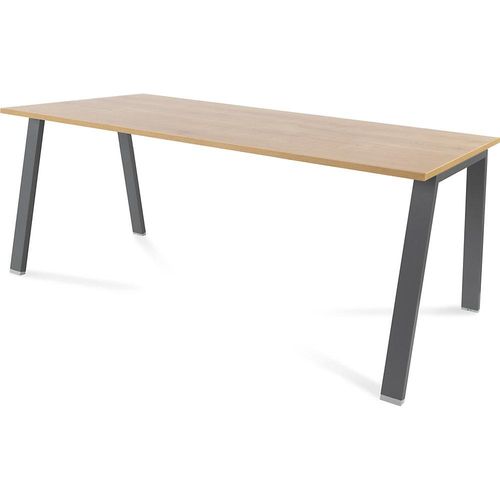 8427951005878 - Schreibtisch BLANCA Höhe 740 mm Gestell A-Form BxT 1800 x 800 mm Eiche-Dekor   anthrazit kaiserkraft