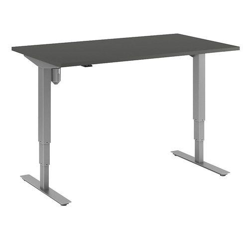 4061753258557 - Schreibtisch Atlanta elektrisch höhenverstellbar gerade BxT 1400 x 800 mm dunkelgrau silber kaiserkraft