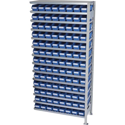 4250621500984 - Steckregal mit Regalkästen Regalhöhe 2100 mm Anbauregal Tiefe 300 mm 104 Kästen blau STEMO 4250621500984 - Steckregal mit Regalkästen Regalhöhe 2100 mm Anbauregal Tiefe 300 mm 104 Kästen blau STEMO