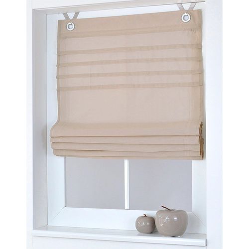 4016478032753 - Raffrollo HEINE HOME Raffrollos Gr 140 cm Ösen 60 cm beige (natur) Raffrollos halbtransparent