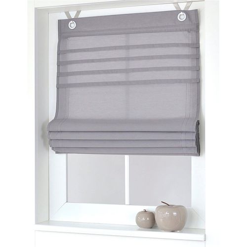 4016478032852 - Raffrollo HEINE HOME Raffrollos Gr 140 cm Ösen 100 cm grau Raffrollos halbtransparent
