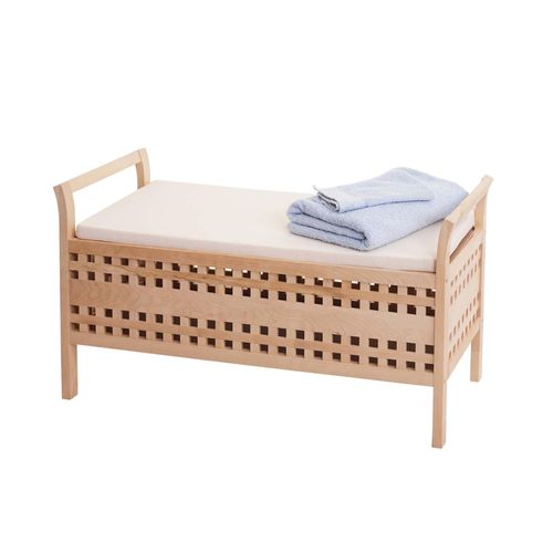 4057651248813 - Sitzbank MCW-B61 Sitztruhe Wächetruhe Holzbank Truhe Badezimmer Bank mit Auflage Staufach Walnuss 50x89x40cm 4057651248813 - Sitzbank MCW-B61 Sitztruhe Wächetruhe Holzbank Truhe Badezimmer Bank mit Auflage Staufach Walnuss 50x89x40cm