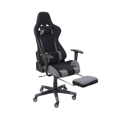 4057651232003 - Relax-Bürostuhl MCW-D25 XXL Schreibtischstuhl Gamingstuhl 150kg belastbar Fußstütze Stoff Textil ~ schwarz grau 4057651232003 - Relax-Bürostuhl MCW-D25 XXL Schreibtischstuhl Gamingstuhl 150kg belastbar Fußstütze Stoff Textil ~ schwarz grau