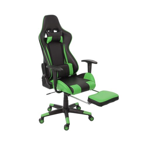 4057651231952 - Relax-Bürostuhl MCW-D25 XXL Schreibtischstuhl Gamingstuhl 150kg belastbar Fußstütze ~ schwarz grün 4057651231952 - Relax-Bürostuhl MCW-D25 XXL Schreibtischstuhl Gamingstuhl 150kg belastbar Fußstütze ~ schwarz grün