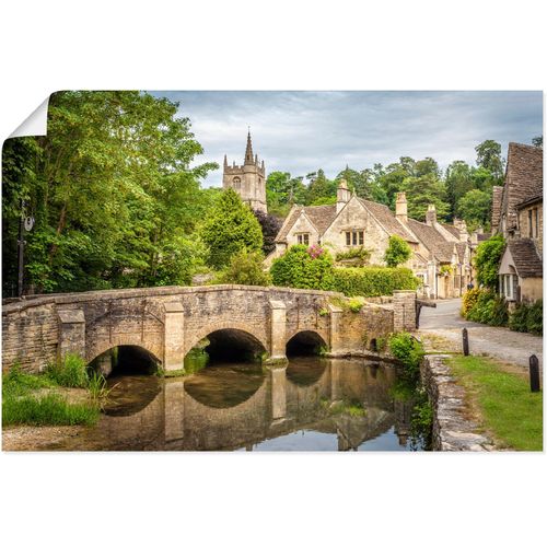 4062144661048 - Wandbild ARTLAND Dorf Castle Combe Wiltshire England Bilder Gr B H 60 cm x 40 cm Poster Brücken Querformat 1 St braun Kunstdrucke als Alubild Leinwandbild Wandaufkleber oder Poster in versch Größen