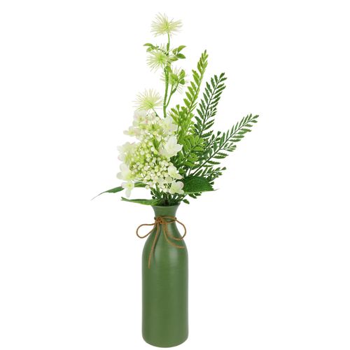 4019844823511 - Kunstblume IGEA Arrangement Hortensie in Vase weiß B20cm H50cm L15cm Kunststoff Kunstpflanzen Zaubernuss Farn Hochzeitsdeko Dekoblumen Hochzeit Bouquet Blumenstrauß