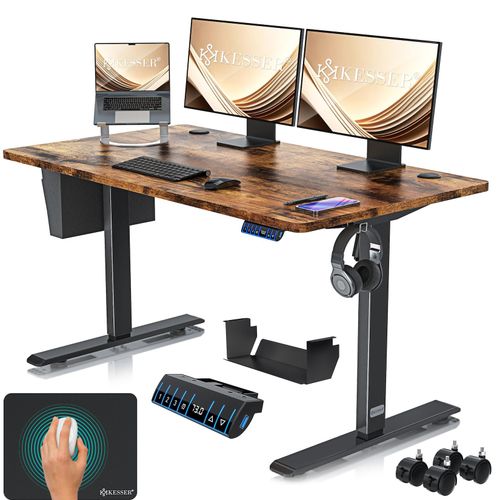 4255598328883 - KESSER® Höhenverstellbarer Schreibtisch elektrisch Ergonomisch Steh-Sitz Schreibtisch 3-Funktions-Memory Steuerung Inkl 360° Rollen & USB-Ladeanschluss Computertisch für Homeoffice 4255598328883 - KESSER® Höhenverstellbarer Schreibtisch elektrisch Ergonomisch Steh-Sitz Schreibtisch 3-Funktions-Memory Steuerung Inkl 360° Rollen & USB-Ladeanschluss Computertisch für Homeoffice