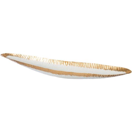 4064118115908 - Dekoschale CREATIV DECO AGNES Weihnachtsdeko gold (weiß goldfarben) Dekoschalen B H T 86cm x 8cm x 1600cm Metall mit Gold-Akzent B86cm H8cm T1600cm