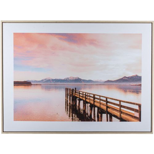 4064118351689 - Bild mit Rahmen CREATIV HOME Steg beige (farbe rahmen hellbraun farbe bild(er) natur) B80cm H60cm T25cm Bilder mit besonderer Lichtstimmung