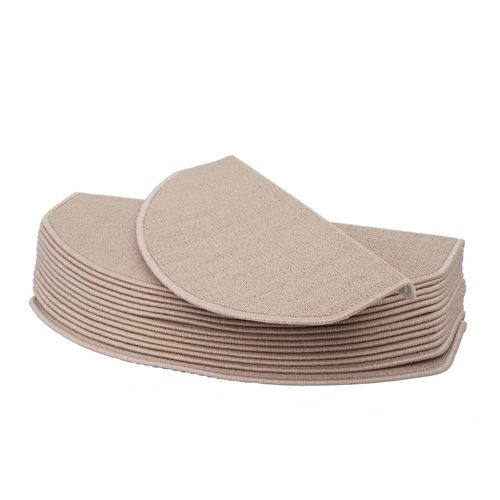 4057651367545 - 15er-Set Stufenmatte MCW-G49 Treppenteppich Treppenschutz Treppenmattenset 65x25cm ~ halbrund creme-beige