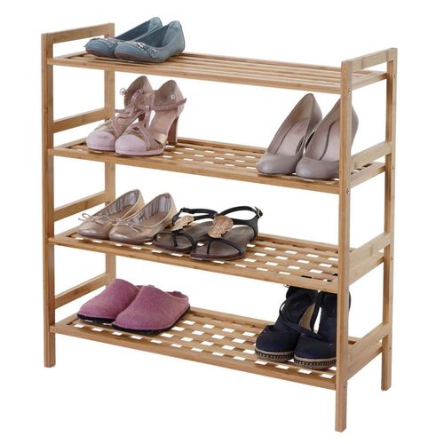 4057651248578 - Schuhregal MCW-B53 Regal Bücherregal Badregal Standregal Bambus ~ 4 Böden
