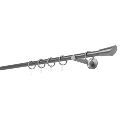 4066866118941 - Ondeco - Gardinenstange auf Maß 20mm Rag 1-lauf Vorhangstange Wandträger 12cm Stilgarnitur mit Ringen für Vorhänge - Anthrazit - 130cm 4066866118941 - Ondeco - Gardinenstange auf Maß 20mm Rag 1-lauf Vorhangstange Wandträger 12cm Stilgarnitur mit Ringen für Vorhänge - Anthrazit - 130cm