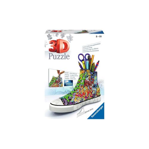 4005556125357 - Ravensburger Puzzle - Ravensburger 3D Puzzle 12535 Sneaker Graffiti - Praktischer Stiftehalter - 108 Teile - Schreibtisch-Organizer für Kinder ab 8 Ja