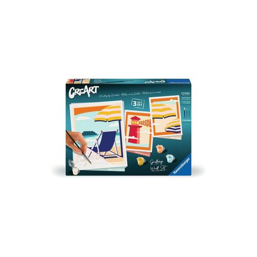 4005556239016 - Malen nach Zahlen RAVENSBURGER CreArt Galerie Wand Set - Am Strand bunt Malvorlagen Kinder Made in Europe