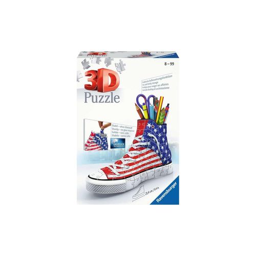 4005556125494 - Ravensburger Puzzle - Ravensburger 3D Puzzle 12549 Sneaker American Style - Praktischer Stiftehalter - 108 Teile - Schreibtisch-Organizer für Kinder a