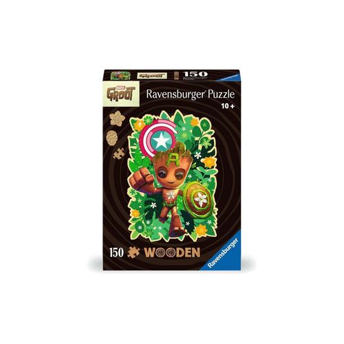 4005555014591 - Ravensburger WOODEN Puzzle 12001459 - Groot - 150 Teile Kontur-Holzpuzzle mit stabilen individuellen Puzzleteilen und 15 kleinen Holzfiguren = Whimsies für Erwachsene und Kinder ab 10 Jahren