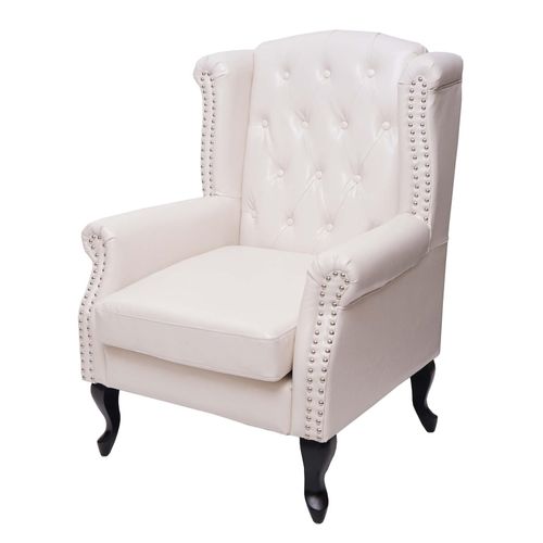 4057651527383 - Sessel Relaxsessel Clubsessel Ohrensessel Chesterfield Oxford Kunstleder ~ creme-weiß ohne Ottomane 4057651527383 - Sessel Relaxsessel Clubsessel Ohrensessel Chesterfield Oxford Kunstleder ~ creme-weiß ohne Ottomane