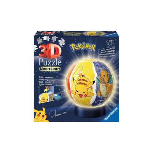 4005556115471 - Ravensburger 3D Puzzle 11547 - Nachtlicht Puzzle-Ball Pokémon - 72 Teile - für Pokémon Fans ab 6 Jahren LED Nachttischlampe mit Klatsch-Mechanismus 4005556115471 - Ravensburger 3D Puzzle 11547 - Nachtlicht Puzzle-Ball Pokémon - 72 Teile - für Pokémon Fans ab 6 Jahren LED Nachttischlampe mit Klatsch-Mechanismus