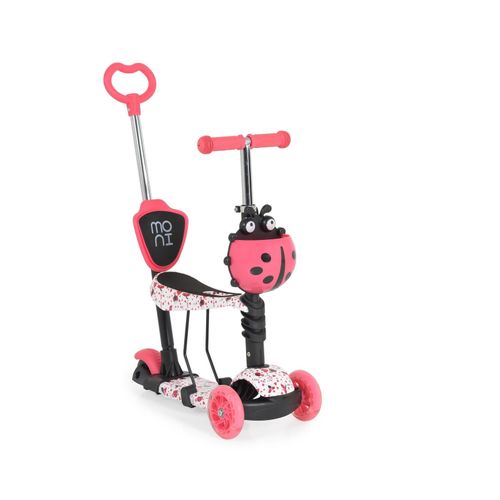 3800146227906 - Kinderroller Lollipop 3 in 1 Schiebestange Sitz PU-Vorderräder mit LED rot