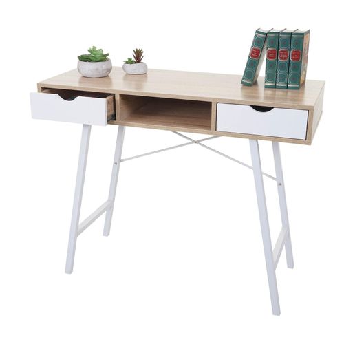 4057651309583 - Konsolentisch MCW-E92 Ablagentisch Beistelltisch 3D-Struktur 100x40cm ~ naturbraun weiß 4057651309583 - Konsolentisch MCW-E92 Ablagentisch Beistelltisch 3D-Struktur 100x40cm ~ naturbraun weiß