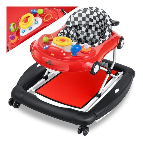 4260663282786 - KIDIZ® 4in1 Lauflernhilfe Babywalker Spiel- und Lauflernwagen Gehfrei - Schaukelfunktion Babywippe mit Rollen Licht Musik Spielecenter Esstisch Laufstuhl Laufhilfe babys ab 6 Monaten Klappbar