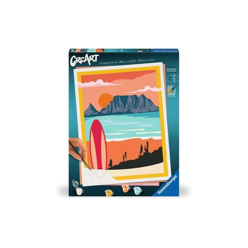 4005556238989 - Malen nach Zahlen RAVENSBURGER CreArt Sonnenuntergang am Strand bunt Malvorlagen KinderB30cm H40cm Made in Europe B30cm H40cm