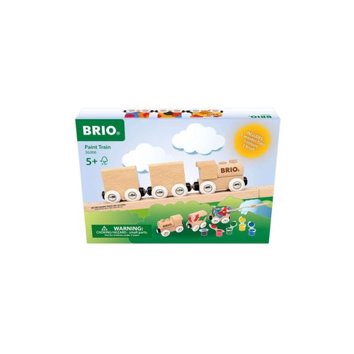 7312350360066 - BRIO - 36006 Holzzug zum Anmalen | Individuell gestaltbare DIY-Spielzeugeisenbahn aus Holz für Kinder ab 5 Jahren