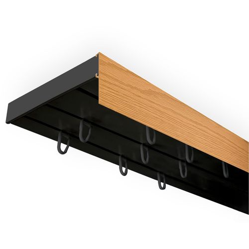 5949127163142 - Gardinenschiene Vorhangschiene SH mit Blende Gardinenstangen Gr L 360 cm 3 läufig schwarz (schwarz eichefarben) Gardinenschienen