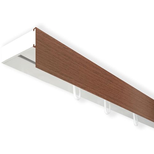 5949127165603 - Gardinenschiene Vorhangschiene SH (1) mit Blende 5 cm Gr 9 weiß (weiß walnussfarben) L450cm T47cm Kunststoff Gardinenstangen