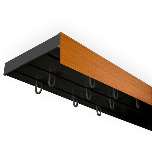 5949127165429 - Gardinenschiene Vorhangschiene SH mit Blende Gardinenstangen Gr L 360 cm 3 läufig schwarz (schwarz kirschholzfarben) Gardinenschienen