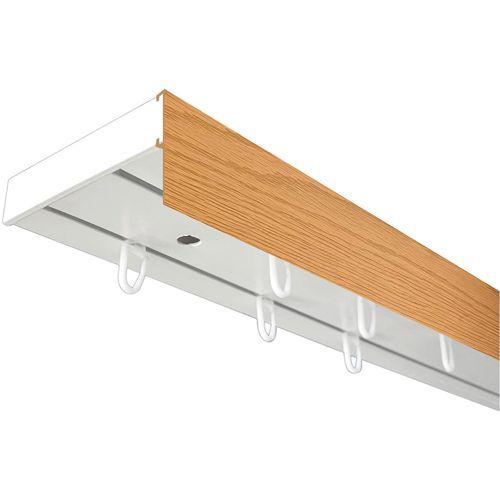 5949127161469 - Gardinenschiene Vorhangschiene SH (1) weiß mit Blende 5 cm Gardinenstangen Gr L 360 cm 2 läufig weiß (weiß eichefarben) Gardinenschienen