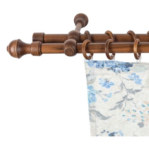 5949127115233 - Gardinenstange »Ares« 2 läufig-läufig Fixmass 28 mm Holz verschiedene Längen und Farben Komplettset