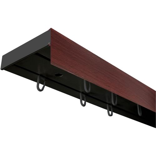 5949127168512 - Gardinenschiene Vorhangschiene SH (1) weiß mit Blende 5 cm Gardinenstangen Gr L 300 cm 2 läufig rot (schwarz mahagonifarben) Gardinenschienen