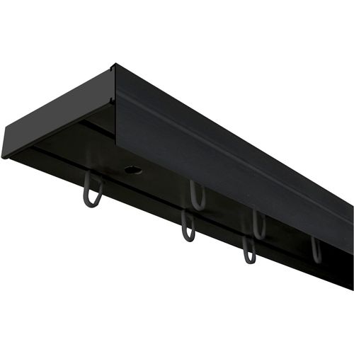 5949127048142 - Gardinenschiene Vorhangschiene SH mit Blende SN DECO GROUP 2-läufig Fixmaß mit Bohren verschraubt Kunststoff schwarz