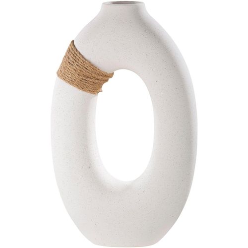 4063387289709 - GILDE Tischvase Vase Sabbia aus Keramik Höhe ca 41 cm (1 St) wasserdicht weiß