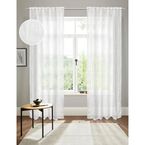 4068222688327 - Gardine ANDAS Tursik Gr 2 weiß Gardinen 175cm Faltenband 140cm Polyester Blickdicht Leinenlook Polyester B140cm H175cm
