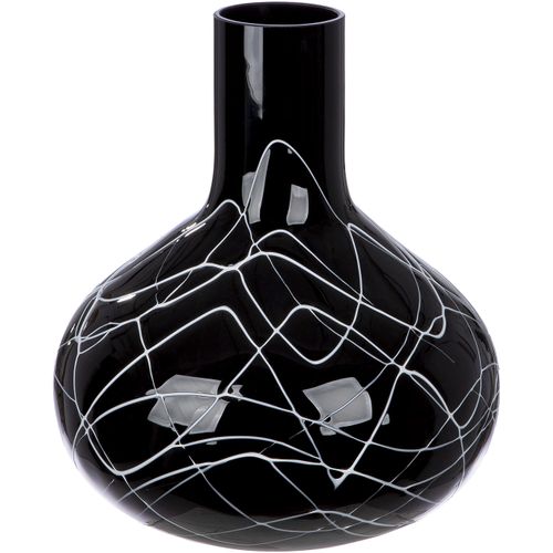 4063387529041 - GILDE Tischvase Vase Uderzo mit Spinnenwebendekor Höhe ca 28 cm (1 St) Europäische Handarbeit aus durchgefärbtem Glas schwarz 4063387529041 - GILDE Tischvase Vase Uderzo mit Spinnenwebendekor Höhe ca 28 cm (1 St) Europäische Handarbeit aus durchgefärbtem Glas schwarz