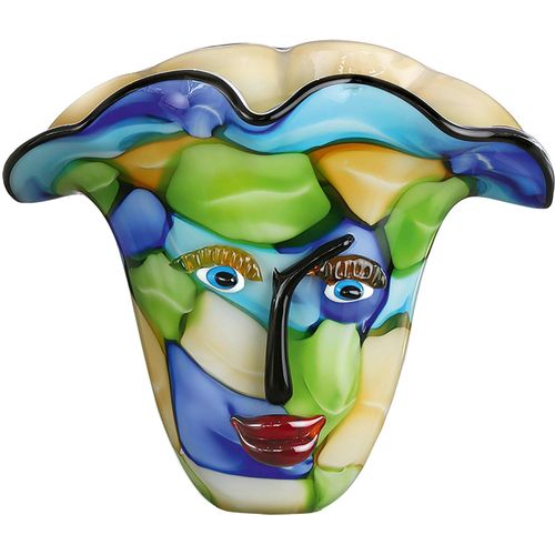 4009079391596 - Tischvase CASABLANCA BY GILDE Visto Höhe ca 31 cm blau (blau grün) B37cm H31cm T22cm Glas Vasen dekorative Vase aus Glas Blumenvase