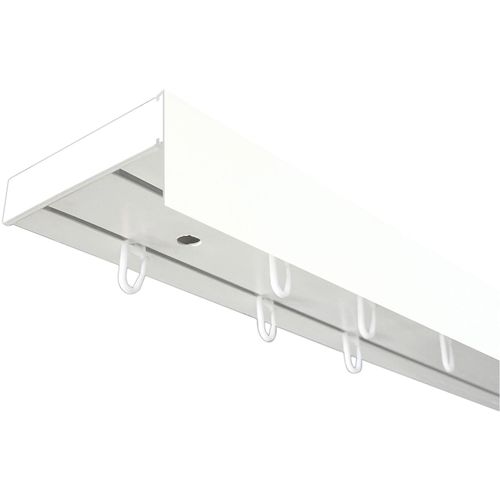 5949127043024 - Gardinenschiene Vorhangschiene SH (1) weiß mit Blende 5 cm SN DECO GROUP 2-läufig Fixmaß mit Bohren verschraubt Kunststoff weiß