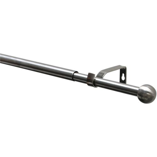 4003018381686 - Gardinenstange Gardinenstangen Set Kos silber (edelstahl optik) Ø19mm Metall Gardinenstangen mit Bohren Schrauben Wandmontage Metall Kugel Ø 19 16 mm