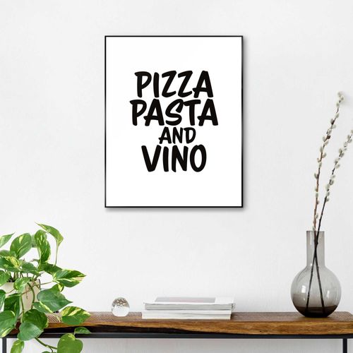 8714597654134 - Reinders! Bild mit Rahmen »Pizza Pasta and Vino«